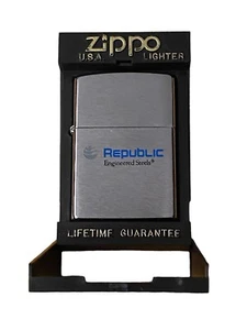 Republic Steel Brushed Chrome Zippo Lighter (NOS) - Picture 1 of 4