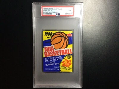 Paquete de cera Fleer 1988 baloncesto sin abrir Larry Bird pegatina PSA 9 como nuevo Foto 1 de 2