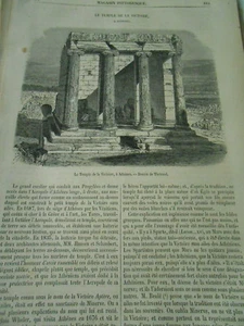 Le Temple de la Victoire à Athènes 1864 Gravure Print Article - Foto 1 di 1
