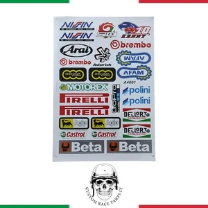 🇮🇹 kit 26 ADESIVI MOTO CASCO REPLICA ITA MOTOCROSS SPONSOR IN PVC - Imagen 1 de 3