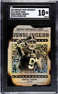 2022 Bowman Chrome U Bryce Young Gunslingers & Bandits SGC 10 Speckle Refractor - Picture 1 of 2