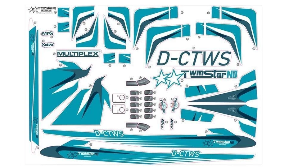 Multiplex Twin Star Dekorsatz Dekorbogen Aufkleber TwinStar II 1-00956 - Bild 1 von 1