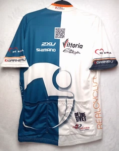 LOUIS GARNEAU MENS CYCLING JERSEY SZ XL BLUE/WHITE FULL ZIP SHORT SLEEVES - Picture 1 of 16