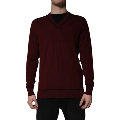 Dolce & Gabbana Pull Marron Cachemire Col V Pull Hommes IT50 / US40/L 810usd - Photo 1/4