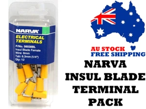 Narva 56038BL Insulated Blade Terminal Pack 5-6mm Wire 6.3mm TAB Auto Electrical - Picture 1 of 1