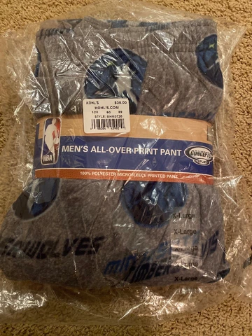 NEW Minnesota Timberwolves Men’s Gray Blue Microfleece Pajama PJ Pants Sz XL NWT Cover