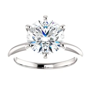 3.00 Carat Moissanite Forever Classic 6 Prong Solitaire Ring Charles & Colvard - Picture 1 of 2