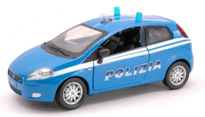 MODELLINO AUTO NEW RAY STATICO FIAT GRANDE PUNTO POLIZIA MODELLISMO SCALA 1:24 - Immagine 1 di 4
