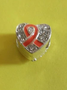 New European Charm Silver Orange Breast Cancer. Buy 1,19 more ship free! buy 5 g - Picture 1 of 2