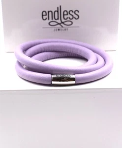 Endlos Armband Lavendel Leder Triple mit Silberverschluss 7,5 Zoll - Bild 1 von 1