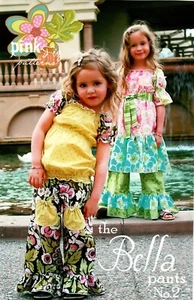 Pantalones The Bella Niñas Costura Artesanal Patrón por Pink Fig Patterns 2 Sin Cortar - Imagen 1 de 2