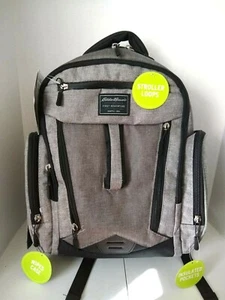 Nuovo zaino borsa pannolini Eddie Bauer prima avventura grigio nero tasche nylon - Foto 1 di 9