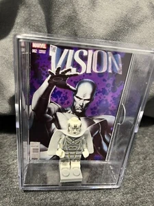 Lego White Vision Minifig Display Case W/ Custom Cardback - Picture 1 of 1