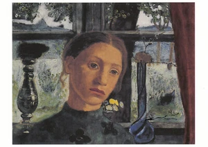 Postal: Paula Modersohn-Becker - Cabeza de niña frente a una ventana - Imagen 1 de 1