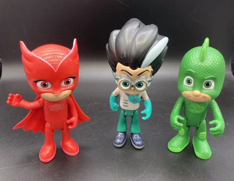 PJ Mask 6” Talking Figures Lot of 3: GEKKO CATBOY, ROMEO Tested WORKING Cover