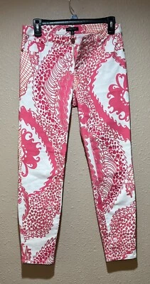 Pantalones para mujer Etcetera, estampado floral ajustados cremallera bolsillo talla 0 se adapta a 4/6 Foto 1 de 4