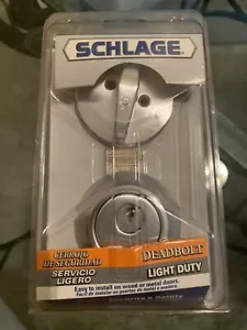 Schlage Light Commercial Cylinder Deadbolt Satin Chrome BR262CS - Picture 1 of 5