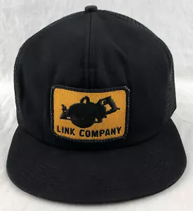 Cappello Berretto Vintage Link Company Patch SnapBack Trucker Maglia Prodotti K USA Nero - Foto 1 di 10