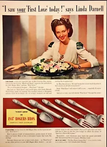 1941 Silverplate 1847 Rogers Bros. Pattern Linda Darnell Vintage Print Ad - Picture 1 of 6