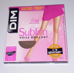 DIM SUBLIM COLLANT VOILE BRILLANT TRANSPARENT 15 DENIERS COLORIS GAZELLE - Picture 1 of 6