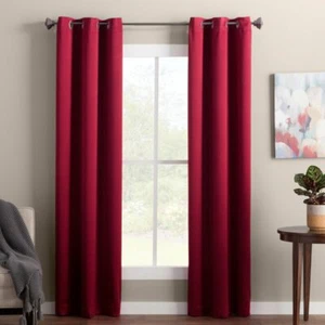 One Sun Zero Becca Energy Efficient Grommet Top Curtain Panel 40"x 95" Brick Red - Picture 1 of 4