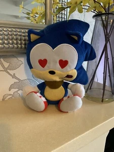 Sonic Boom Emoji Soft Toy Love Plush Heart Eyes 8" Tomy Sega Label Cut Off - Picture 1 of 8