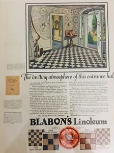 1925 George W Blabon Linoleum Pattern Floors Flooring Vintage Print Ad - Picture 1 of 1