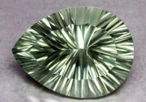 GREEN AMETHYST 13 x 9 MM PEAR CONCAVE CUT AAA ALL NATURAL - Picture 1 of 1