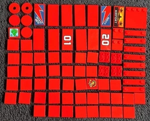 Lego rote Fliesen gemischt glatter flacher Boden Konvolut Restposten Steine Stücke Platten - Bild 1 von 4