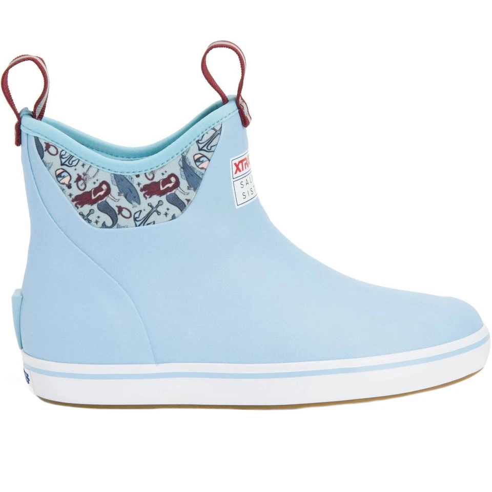 Salmon Sisters Women's Xtratuf Blue Xwab-2bm Fishing Boat Boot Deck Mermaid 8