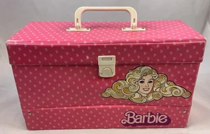 Barbie Aufbewahrungskoffer Vintage 1986 Koffer mit Griff Rosa Kunststoff 80er - Bild 1 von 13