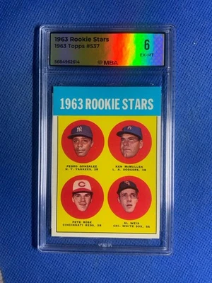 1963 Topps Baseball #537 Pete Rose novato MBA 6 Foto 1 de 2