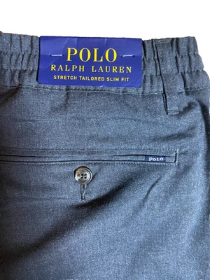 New Polo Ralph Lauren Men's Stretch Slim Fit Tailored Pants XL Blue Drawstring - Image 1 of 4