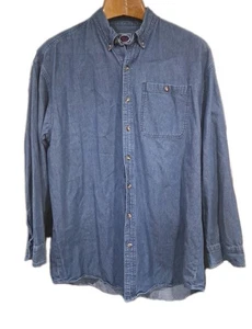 Camisa vaquera para hombre Williams Bay Trading Co. azul con botones. Talla grande y alta XLT - Imagen 1 de 3