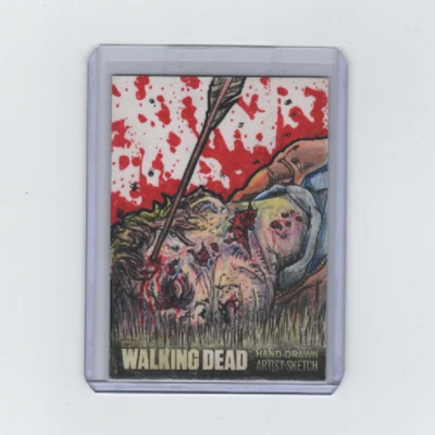 WALKING DEAD SEASON 3 WALKER SKETCH CARD BY ARTIST CLAY SAYRE (#3)   1/1! - Image 1 of 2
