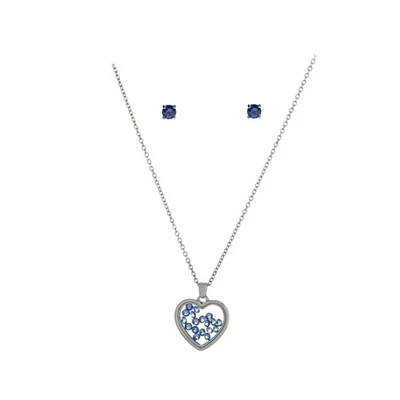 The Skyline Collection September Birthstone Blue Sapphire Heart Jewelry Set - Image 1 of 4
