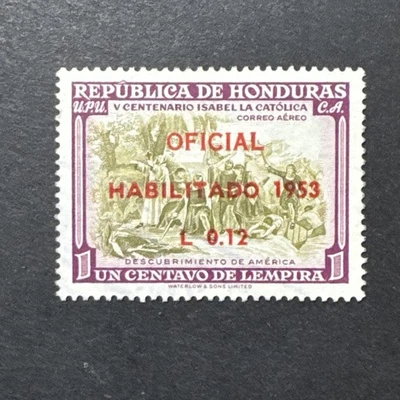 Коллекционная марка 1953 Гондурас .12 Lempira как новая без наклеек и следов открытие Америки - Изображение 1 из 2
