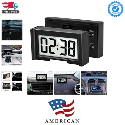 Small Digital Clock, Mini Car Dashboard Clock Battery Operated, Car Truck Das... - Image 1 of 4