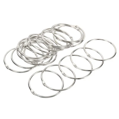 Paquete de 20 anillos de encuadernación de 3,5" de diámetro desmontables libro hojas sueltas anillos plateados Foto 1 de 4