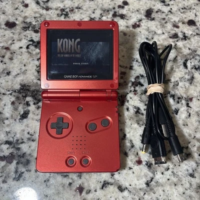Nintendo Gameboy Advance SP Handheld System Console Red AGS-001 - Works Great - Image 1 of 3