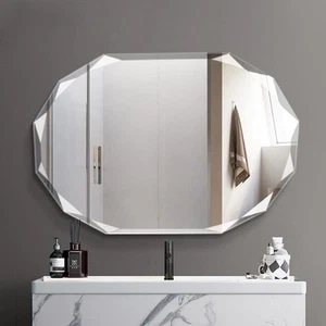 Single Beveled Edge Frameless Wall Mount Bathroom Mirror 20"L x 28"W - Picture 1 of 6