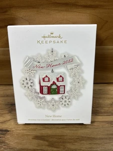 Hallmark Keepsake Ornament 2012 Nuevo Hogar Casa Copo de Nieve Corona Blanco Rojo - Imagen 1 de 4