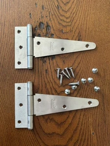 2 X 304 Stainless Steel Heavy Duty Marine Grade  Door Gate T Hinge inc screws - Picture 1 of 2