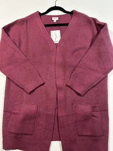 BRAND New - Lularoe Medium Essentials Cardigan Sweater - Maroon Solid w/ Tags - Picture 1 of 5
