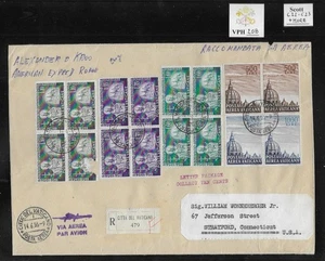 VPH_208. VATICAN.1955 richly franked cover to USA with multiple Scott C22-23 + - Picture 1 of 1