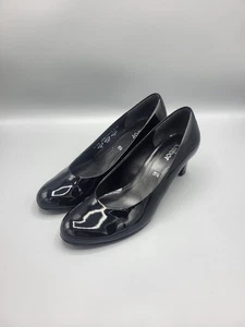 Gabor Nesta II Black Patent Court Shoes UK 5.5 Mid Heel 5.5cm - Picture 1 of 7