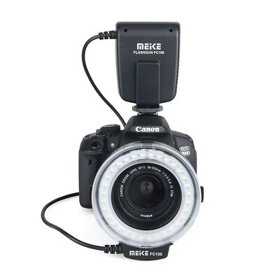Meike FC-100 LED FC100 Macro Ring Flash Light for Canon Nikon Olympu DSLR Camera - Image 1 of 4