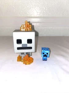 Minecraft Funko Flaming Skeleton And Mini Charged Electric Blue Creeper Lot of 2 - Bild 1 von 6