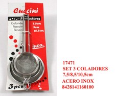 Set 3 pezzi filtro colino setaccio in acciaio inox per thè tisane a maglia fine