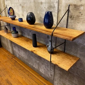 XL Stringregal mit Einlegeböden aus Massivholz | 57Hx27Tx180B | 50er/60er | DDR - Bild 1 von 12